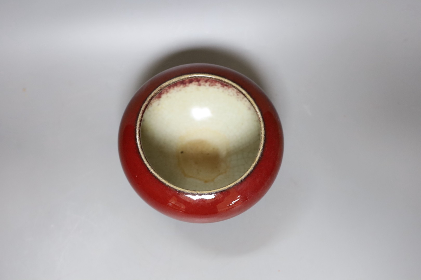 A Chinese sang de boeuf brush washer, 15cm diameter